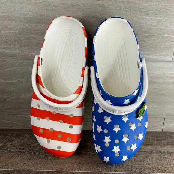 Men's CROCS Classic American Flag Sandal Shoe - Picture 4 of 11